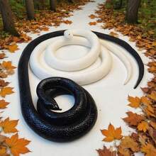 逼真橡胶蛇玩具，恐怖眼镜蛇模型，万圣节恶作剧道具，吓人玩具，搞笑礼物，蛇类教育模型 - 彩色 - 查看 3