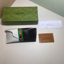 Gucci Retro Dual-Tone GG Pattern Fashionable Eyeglass Case, Women's Essential Travel Accessory - Multicolor - View 3