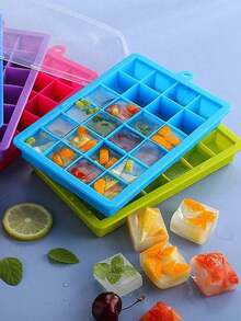 1PC 15 & 24 Cell Honeycomb Silicone Ice Tray With Lid Stackable Easy Demould Ice Making Tool Creative Honeyc - Purple - View 6