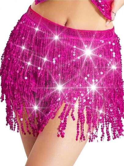 Fajilla Bellydance Lentejuelas Pareo De Danza Falda Deportivas Ropa para La Playa Y Fiesta - Ajuste Holgado, Solo Lavado a Mano, Perfecto para Festivales de Música, Actuaciones de Halloween y Disfraces de Danza India