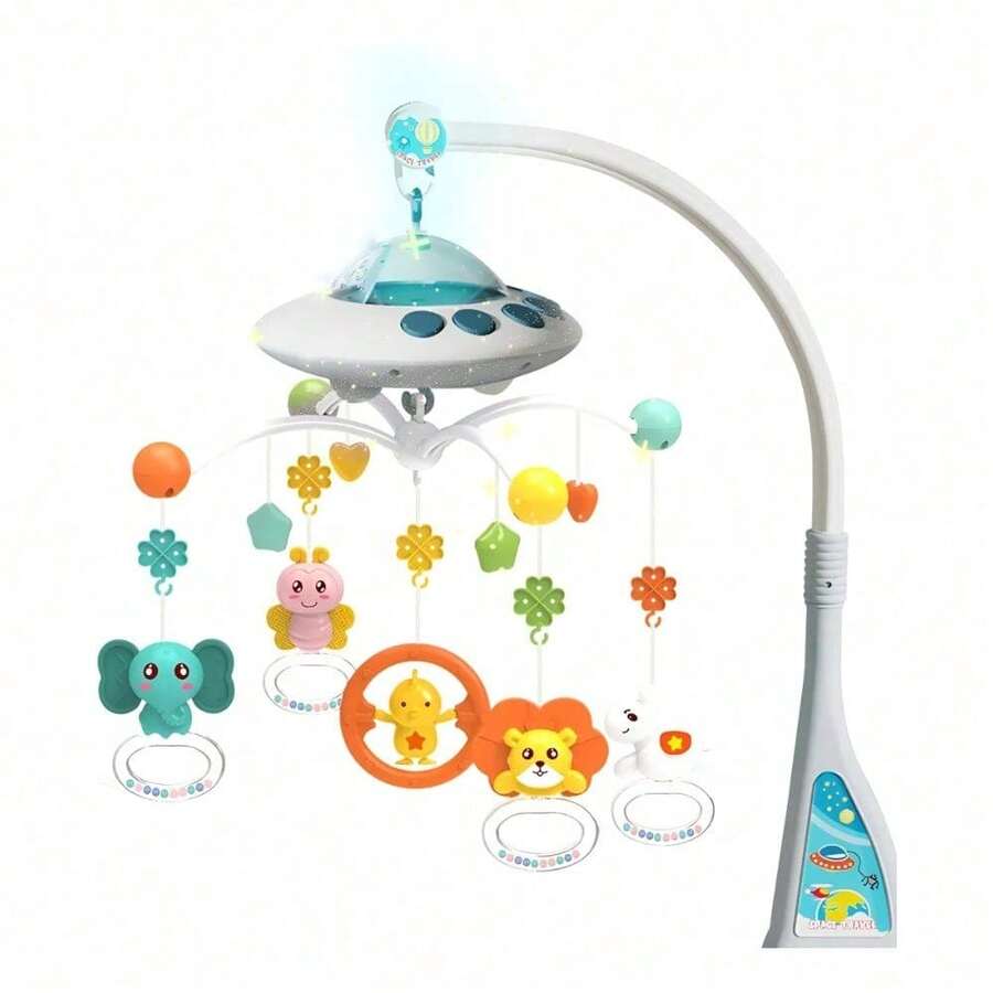 Musical Mobile Arm For Crib, Rotating Rattle Projector - อาซูล - ดู 1
