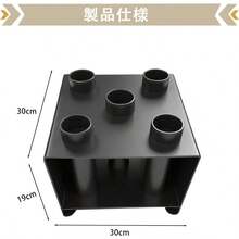 オリンピックバー収納ホルダー 頑丈なバーベルホルダー 5ホール バーベルバーインサートラック (直径50mm)2インチバー用トラップバー垂直収納ディスプレイラックトラップバーは含まれていません ブラック 30x 30x 19cm - イニシャル - チェックする 2