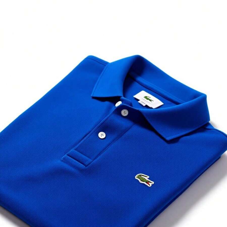 Men's Polo Shirt, Premium Slim Fit Cotton Piqué, Comfortable Casual Spring/Summer - Cá sấu xanh hoàng gia - Xem 1
