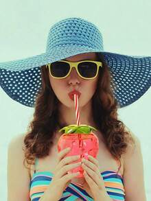 1pc 17oz Reusable Strawberry Shaped Cup With Straw & Lid, Cute Beverage Bottle Perfect For Summer Parties - Multicolor - View 7