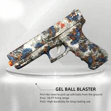 QICOOCIQ Shooting Toy Gel Ball Blaster, Fully Manual Outdoor Toy Model Without Charging, Suitable For Backyard Games,Gift(Without Water Beads) - Blue - View 8