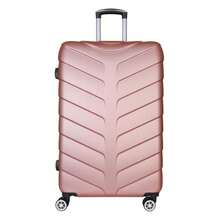 43L 56.5x38x22cm Cabin Suitcase Hard Shell Expandable 360° Spinner Wheels TSA Lock - Rose Gold - View 8