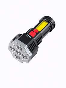 2pcs/1pc Rechargeable 5/4 LED Flashlight, Ultra Bright Tactical Headlamp, Battery Level Indicator, Waterproof Design, Suitable For Camping, Hiking And Emergency Situations. - L-29 - 查看 13