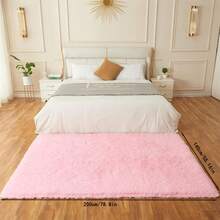 1 pieza Alfombra de lujo suave y esponjosa - Peluda, antideslizante, lavable a máquina, resistente a la decoloración, tacto suave, adecuada para sala de estar, dormitorio, decoración del hogar, decoración de la habitación, alfombra de acento, revestimiento de piso - Rosa Pálido - Ver 18