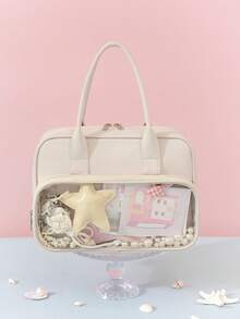 1pc Y2K Japanese Harajuku Small Handbags Bags, Travel Toiletry Bag, Women Mini Tote Transparent Ita Bag, Korean Casual, Girls Back To School Handbags Bag Purses And Handbags Ita Bag, Street & Japanese Style Women Bag - Multicolor - View 15