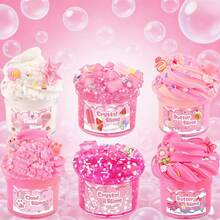 6 Pack Slimes, Pink Slime Kids, Cloud Slime Kit For Girls Ages 8-12, Toys For Girls And Boys, For Kids Slime Set Party Kit Valentine's Day Gifts, 4 5 6 7 8 9 10 Year Old Girl Birthday Gift Cute Stuff - 彩色 - 查看 1