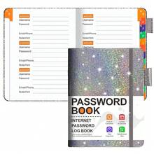 Passwort Buch, Adressbuch B6 mit Register a-z, B6 Passwortbuch mit Bunt Etiketten, 120 Seiten, Adressbücher Organizer für Websites, Benutzernamen und Passwörtern (Schwarz) - Schwarz - Übersicht 1