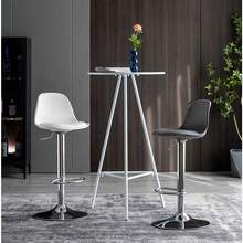 カウンターチェア ハイチェア 昇降式椅子 バーチェア 360º回転 PUレザー - ホワイト - チェックする 7