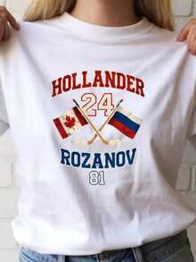 1PC Women's And Men's Boston Hockey Rozanov 81 T-Shirt Fan Gift Back-To-School Season, Valentine's Day, Mather's Day Gifts - 白色 2 - 查看 5
