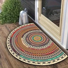 1pc Vintage Boho Mandala Print Semi-Circle Doormat, Fashionable Retro Theme Decor Mat, Bathroom Mat, Bath Rug, Doormat, Small Rug, Carpet, Floor Mat, Home Decor, Area Rug, Outdoor Mat, Area Carpet, Bedroom Rug, Washable Carpet, Doormat, Small Rug, Welcome Mat - Bohemian style - View 6
