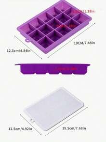 1PC 15 & 24 Cell Honeycomb Silicone Ice Tray With Lid Stackable Easy Demould Ice Making Tool Creative Honeyc - Purple - View 3