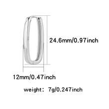 1 Pair Minimalist Elegant 925 Sterling Silver Polished Oval Hoop Earrings, Suitable For Daily, Party, Holiday, Date, Gift - Gold - View 4