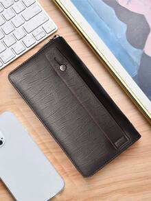 HOVI'S KAIDUCH Men's Large Card Holder, PU Leather With Zipper & Wrist Strap, Holds Phone + 10 Cards + Cash, 19.5x10.5cm Multi-Pocket Organizer - Black - View 2