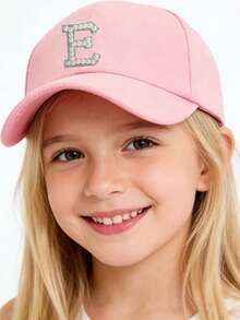 1PC Customized Kids A-Z Letter Pattern Baseball Cap, Adjustable Breathable Gift Hat For 3-16 Years Old Boys Girls, UV Protection Daily Outdoor Sun Hat - Pink - View 5