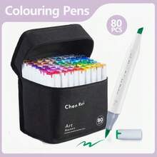 Chen Rui 168/120/100/80/60 Colores Rotuladores de Arte de Doble Punta, Adecuados para Pinceles y Rotuladores de Punta Biselada, para Pintura, Colorear, Bocetos, Diarios, Toma de Notas, Planificadores, Suministros de Arte, Rotulador Blanco, Regalo para Estudiantes Vuelta al Cole, Rotuladores de Arte Fluorescentes - E-blanco - Ver 15