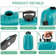 CASALIVA Pulverizador Eléctrico de 5 litros, Boquilla Ajustable de Gran Capacidad, Ahorro de Tiempo para Granja, Jardín, Alimentado por Batería para Agricultores y Usuarios Domésticos - Azul - Ver 4