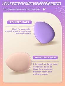 16PCS Makeup Tools Set Including:8PCS Mini Makeup Sponges+8PCS Triangle Powder Puffs - Multicolor - View 2