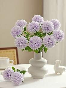 3/12支仿真丝绣球花，逼真球形苋菜花，适用于母亲节、情人节、婚礼、餐桌摆饰、新娘送礼会、餐桌、家庭聚会、生日装饰，29厘米/不含花瓶 - 紫色 - 查看 6