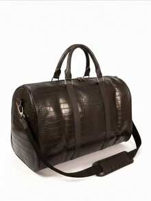 Crocodile Skin Pattern Durable Personalized Luggage Bag & Sports Bag - Black - View 2