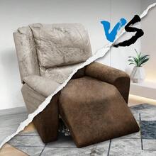 Chair Covers 4-Pieces Recliner Chair Covers 1 Seater Cover For Recliner Chair Leather Look Recliner Slipcovers With Pockets Spandex Fabric Furniture Covers(Recliner, Brown) - 棕色 - 查看 8
