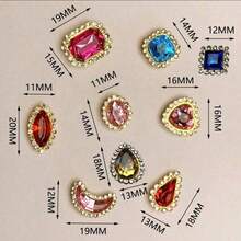 50pcs Multicolor Hand Sewing Rhinestone Claw Rhinestone Clothing, Footwear, Hat, Bag Diy Material Jewelry Accessories - Mixed Drill - View 4