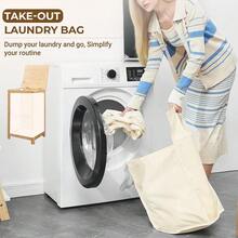 Bamboo-Laundry-Hamper-Wicker-Basket-With-Lid Large Wood Laundry Hampers Basket Bin Storage Organizer For Dirty Clothes, Laundry Room, Bathroom, Bedroom, Living Room, Home Decor(13Gallon/50L) - Natural - 查看 5