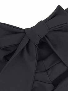 New Bowknot Waist Seamless Leggings, Peach Hip High Waist Lifting Sports Fitness Elastic Pants, Yoga Trousers - Black - View 5