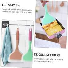 1/2/3pcs Silicone Omelette Spatula, Non-Stick Pancake Flipper Suitable For Non-Stick Pans, Cakes, Griddles - Multicolor - View 2