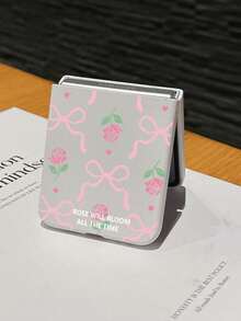 1pc Fashionable And Simple Skin Feel PC Material Cute Rose Bow Element Folding Phone Case, Can Protect And Prevent Falling: Compatible With SamsungGalaxy Zflip 3/Zflip 4/Zflip 5/Zflip 6/Zflip 7/ Razr 50 Ultra/ Razr 60 Ultra/ Razr 60/ Rolla Razr 50/Galaxy Z Flip7 FE - White - View 6