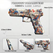 QICOOCIQ Shooting Toy Gel Ball Blaster, Fully Manual Outdoor Toy Model Without Charging, Suitable For Backyard Games,Gift(Without Water Beads) - Blue - View 4
