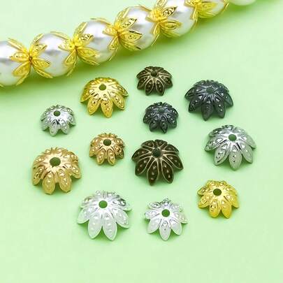 150pcs Flower Bead Caps Alloy Floral Metal End Cap Silver Gold Bronze Vintage Spacers For DIY Bracelet Necklace Earrings Jewelry Making