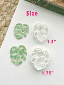 2/12件套精致热带叶子造型软陶切割器 – 龟背竹和银杏叶形状，植物波西米亚风手工工具，适用于DIY耳环、珠宝制作和植物爱好者礼物 - 白色 - 查看 5