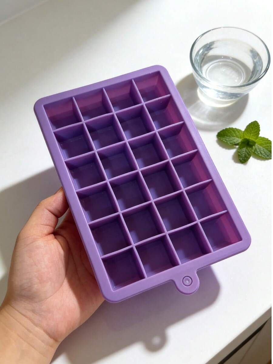 1pc 15/24 Cavity Silicone Ice Cube Tray, With Ejection Holes, Reusable & Stackable, Suitable For Coffee, Cocktails, Baby Food Freezing, Multipurpose Silicone Ice Mold For Home Kitchen - Multicolor - View 1