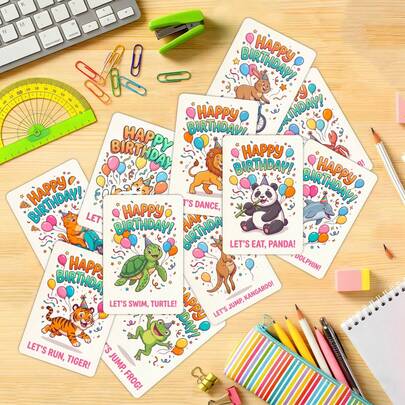 18Pcs Cute Animal Affirmation Card Set, Featuring Adorable Characters Like Elephants, Unicorns & Pandas With Uplifting Self-Love Quotes, Perfect For Daily Motivation, Encouragement Gifts, Desk Decor Or Thoughtful Notes, Premium Paper With Vibrant Floral Prints For Long-Lasting Use, Ideal For Adding A Cheerful Touch To Any Space