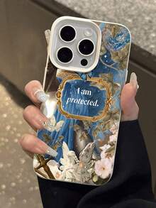 Estuche para teléfono con diseño de guardián celestial Compatible con estuches para teléfonos ,  17,  16 Pro Max,  15 Pro Max,  13 y  12 Elegante estuche con textura de cuero, resistente al agua, a las caídas y a los rayones Un gran regalo para familiares, amigos, amantes, novios/novias y el día de San Valentín - Blanco antiguo - Ver 6