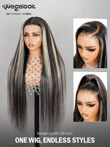 MEGALOOK Peluca larga rizada con efecto ombré y encaje frontal de moda - S1/613 - Ver 6