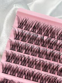 120 Clusters DIY Eyelashes Extension Fluffy Segmented Grafting False Eyelashes Natural Cluster Eyelash Extension Dramatic Eye Enhancement DIY At Home - Black - View 3