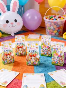 100个复活节兔子烘焙袋、复活节兔子礼品袋、复活节派对糖果袋、春季派对饼干袋、零食袋、复活节装饰品、复活节甜点袋、复活节彩蛋礼品袋、复活节派对用品、家用坚果谷物袋、复活节商店杂货袋、复活节家庭聚会桌面装饰、复活节厨房包装用品、复活节房间装饰、复活节家居装饰、春季装饰、生日礼品袋、派对小礼物 - 復活節兔子 - 查看 8