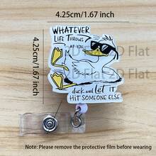 可伸缩D卡套卷轴，可爱卡通设计，教师护士医院胸卡套办公挂绳 1个 - A - 查看 3