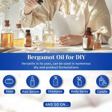 HIQILI 100mL/30mL/10mL Bergamot Essential Oil, Pure Natural Citrus Essential Oil For Cleaning, Nourishing Skin, Diffuser, Humidifier, Massage, Deep Relaxation, Stress Relief, Candles Soaps Making - Bergamot - View 7