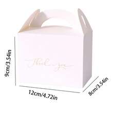 5个带提手的感谢花卉礼盒，白色纸质糖果盒，适用于婚礼回礼、婴儿派对、生日派对、饼干糖果蛋糕包装盒 - 手提盒 - 查看 4