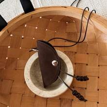 Women's Handmade Braided PU Leather Eyewear Lanyard Necklace With Snap Button, Adjustable For Daily Wear & Office Use, Lightweight & Versatile - Coffee Brown - View 6