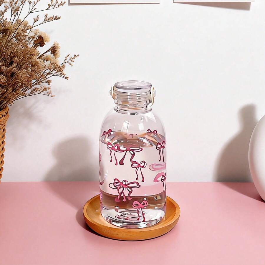 1pc 2026 New Minimalist Water Bottle, High-Quality Student Portable Large Capacity Plastic Straw Cup, Summer Cup - Pink - View 1