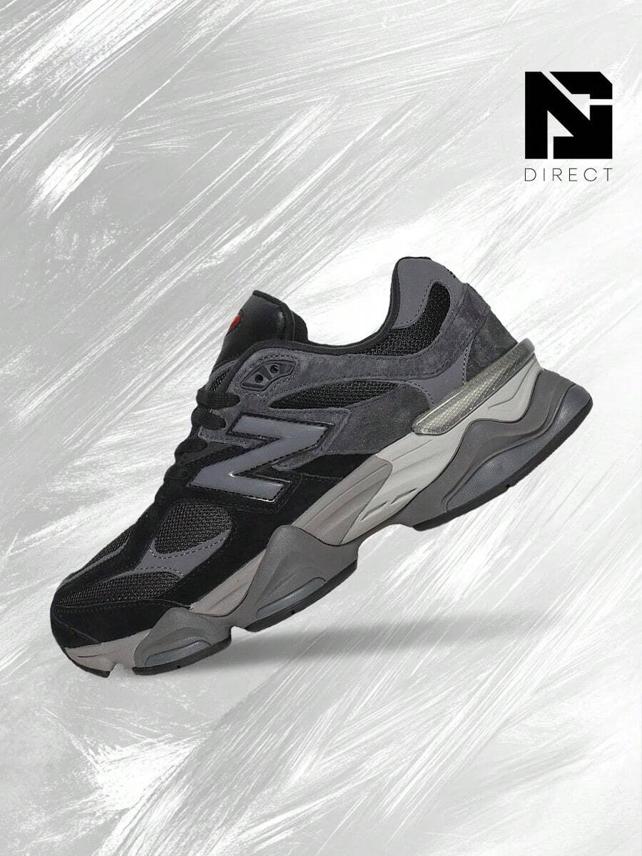 New Balance 9060 Black Castlerock Grey-Men's /Women's Lifestyle Sneakers – Shose For Man/Woman-Vintage-Spring & Summer-Inspired Running Shoes, Shock-Absorbing Comfort, Gym To Streetwear Casual Wear-Easter Gift–U9060BLK - 黑色 - 查看 1