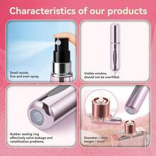 Forebile Refillable Perfume Portable Atomizer Bottle Refillable Perfume Spray, Travel Perfume (5ml, 4 Pack) (Silver, Pink, Gold, Black) - Bạc - Xem 4