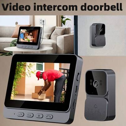 جرس الباب الذكي ثنائي الاتجاه للصوت والفيديو قابل للشحن، زاوية عريضة 480 بكسل، رؤية ليلية تحت الأشعة تحت الحمراء، يعمل بالطاقة عبر منفذ USB، مثبت على الحائط، غير مقاوم للماء، مع بطارية ليثيوم 1000 مللي أمبير، جرس باب أمان منزلي ذكي، تحكم عبر التطبيق، وظيفة RFID